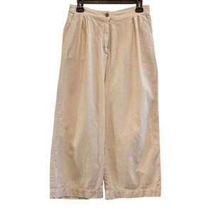 MNG‎ Women's Beige Wide Leg Cropped Pants Elastic Waist Size Medium